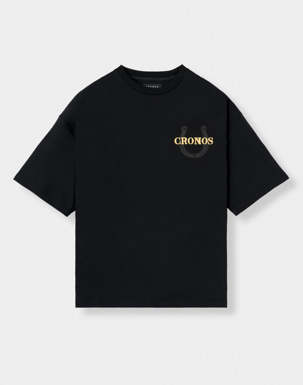 CRONOS HORSE SPIRIT S/S TEE【BLACK×GOLD】