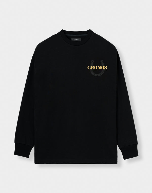 CRONOS HORSE SPIRIT L/S TEE【BLACK×GOLD】