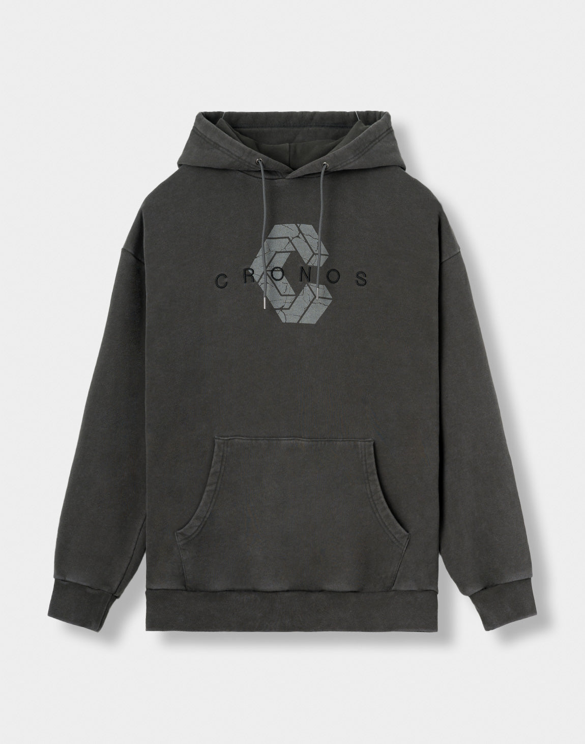 CRONOS COTTON DEPTH HOODIE【V BLACK】