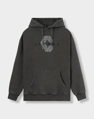 CRONOS COTTON DEPTH HOODIE【V BLACK】