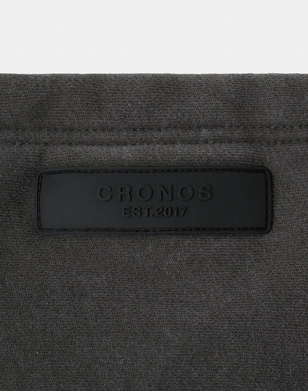 CRONOS COTTON DEPTH HOODIE【V BLACK】