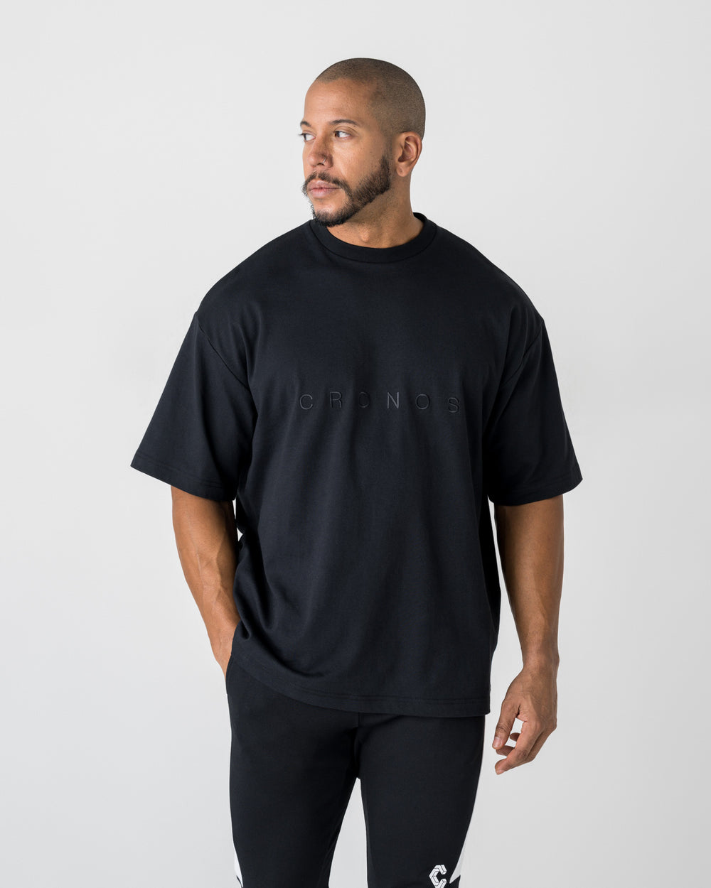 CRONOS SIGNATURE ACCENT S/S TEE【BLACK】