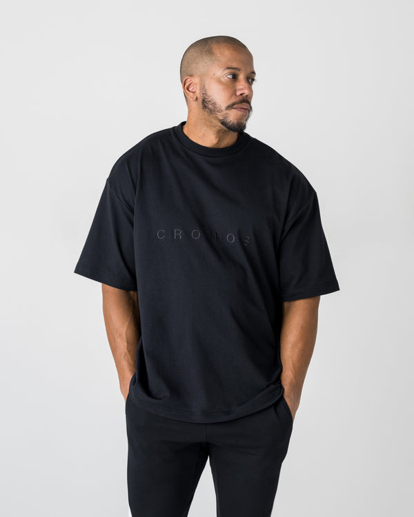 CRONOS SIGNATURE ACCENT S/S TEE【BLACK】