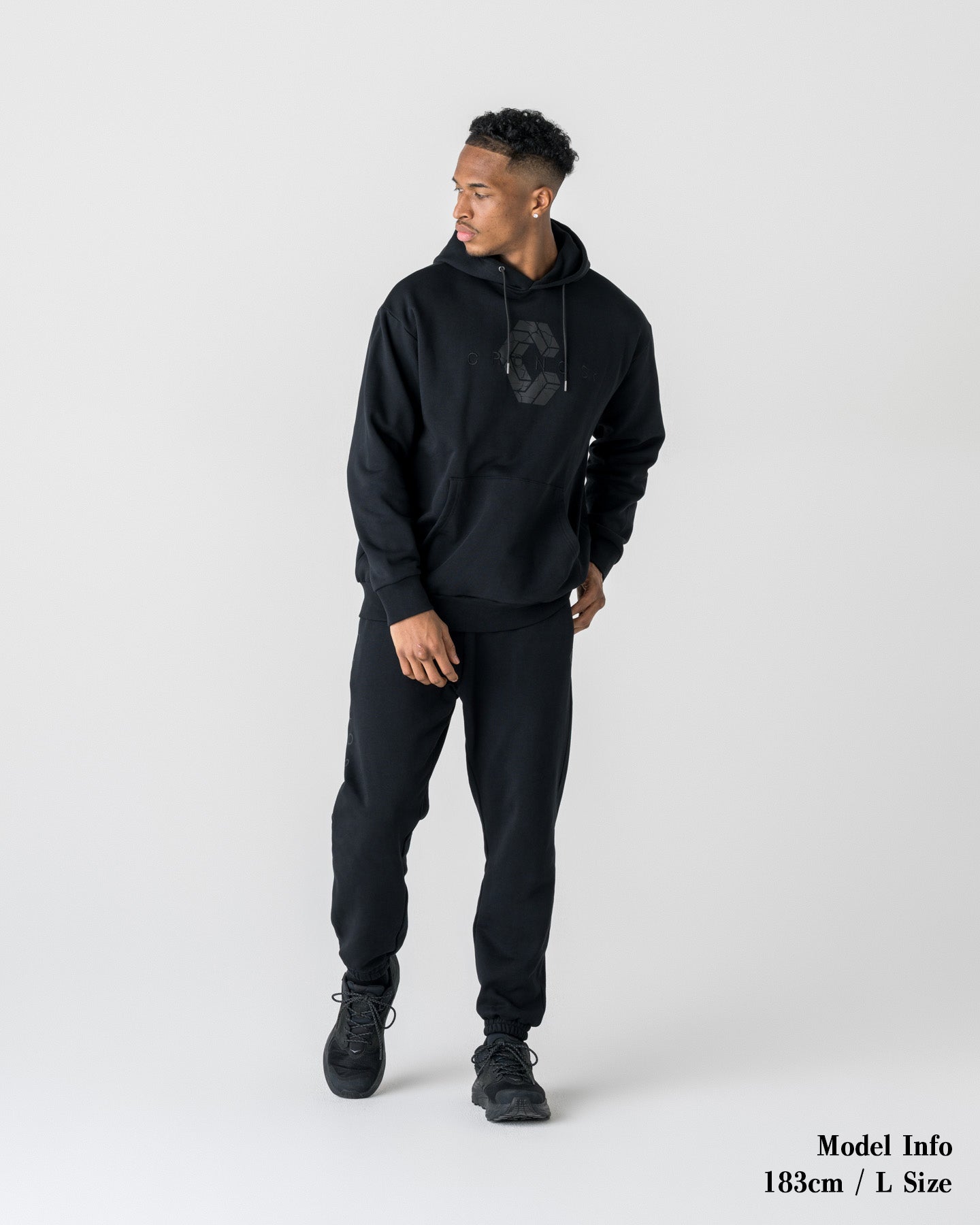 CRONOS COTTON DEPTH HOODIE【BLACK】