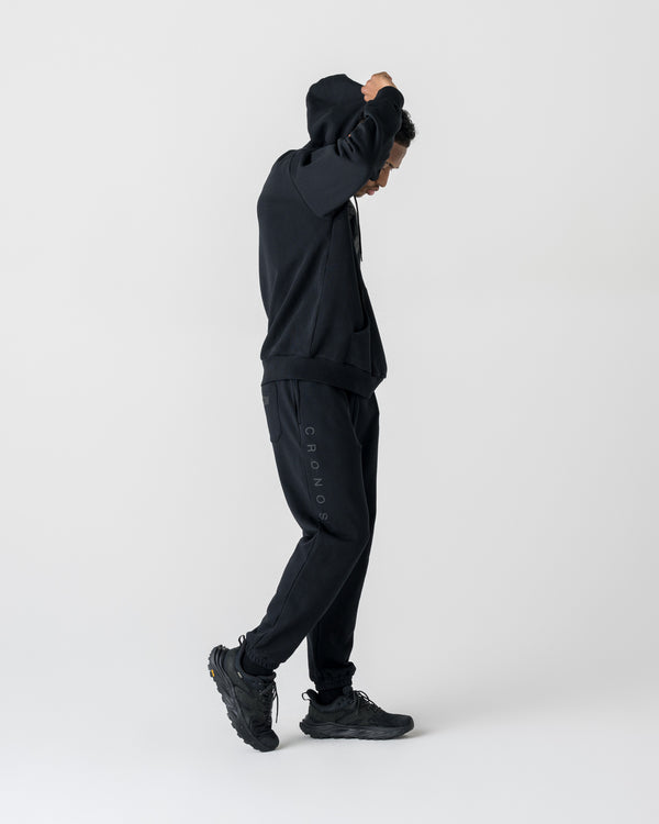 CRONOS COTTON DEPTH HOODIE【BLACK】