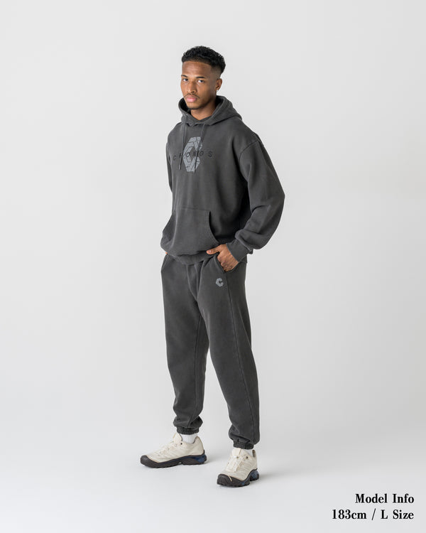 CRONOS COTTON DEPTH HOODIE【V BLACK】