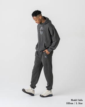 CRONOS COTTON DEPTH HOODIE【V BLACK】