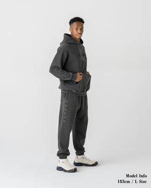 CRONOS COTTON DEPTH HOODIE【V BLACK】