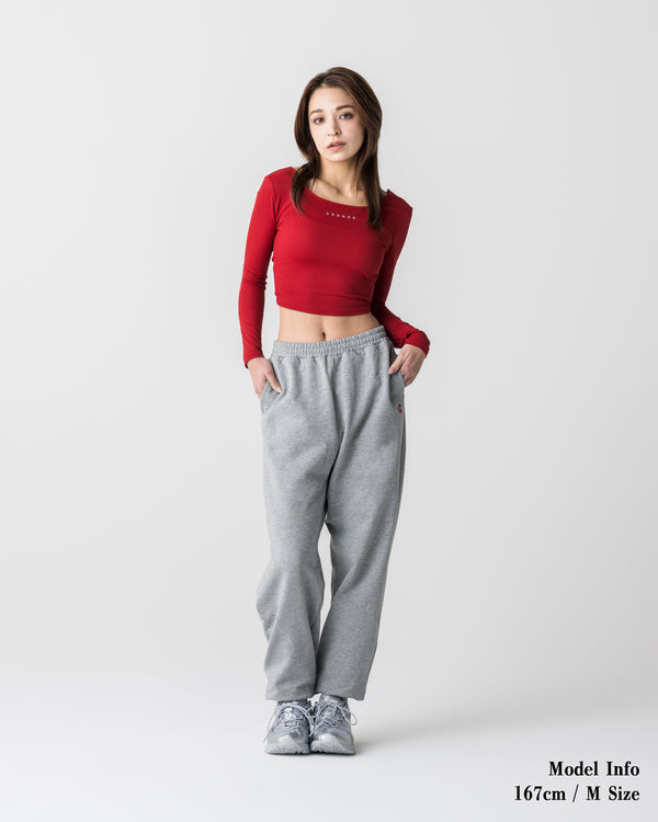 CRONOS WOMEN Smooth Relax Pants【GRAY】
