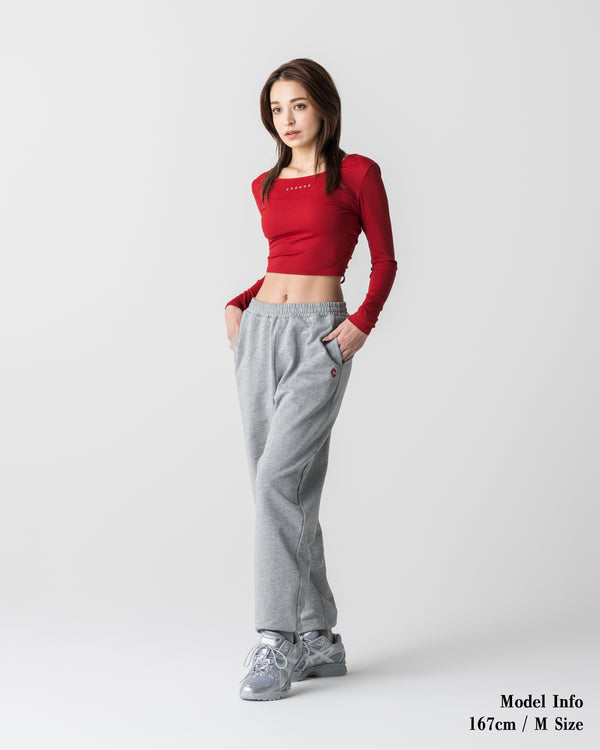 CRONOS WOMEN Smooth Relax Pants【GRAY】