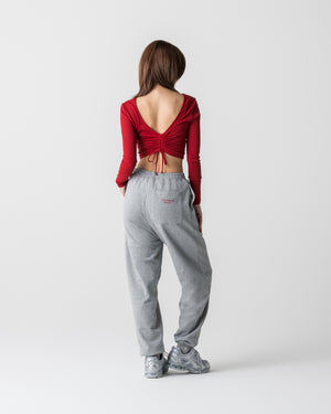 CRONOS WOMEN Smooth Relax Pants【GRAY】