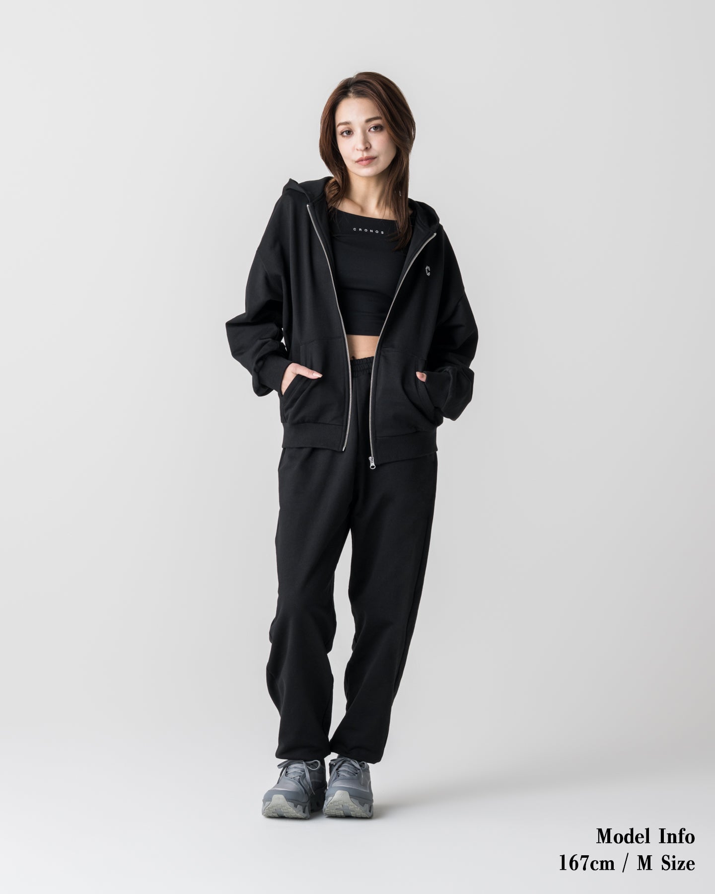 CRONOS WOMEN Smooth Relax Pants【BLACK】