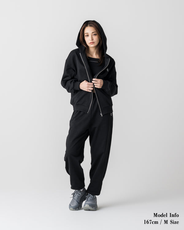 CRONOS WOMEN Smooth Relax Pants【BLACK】