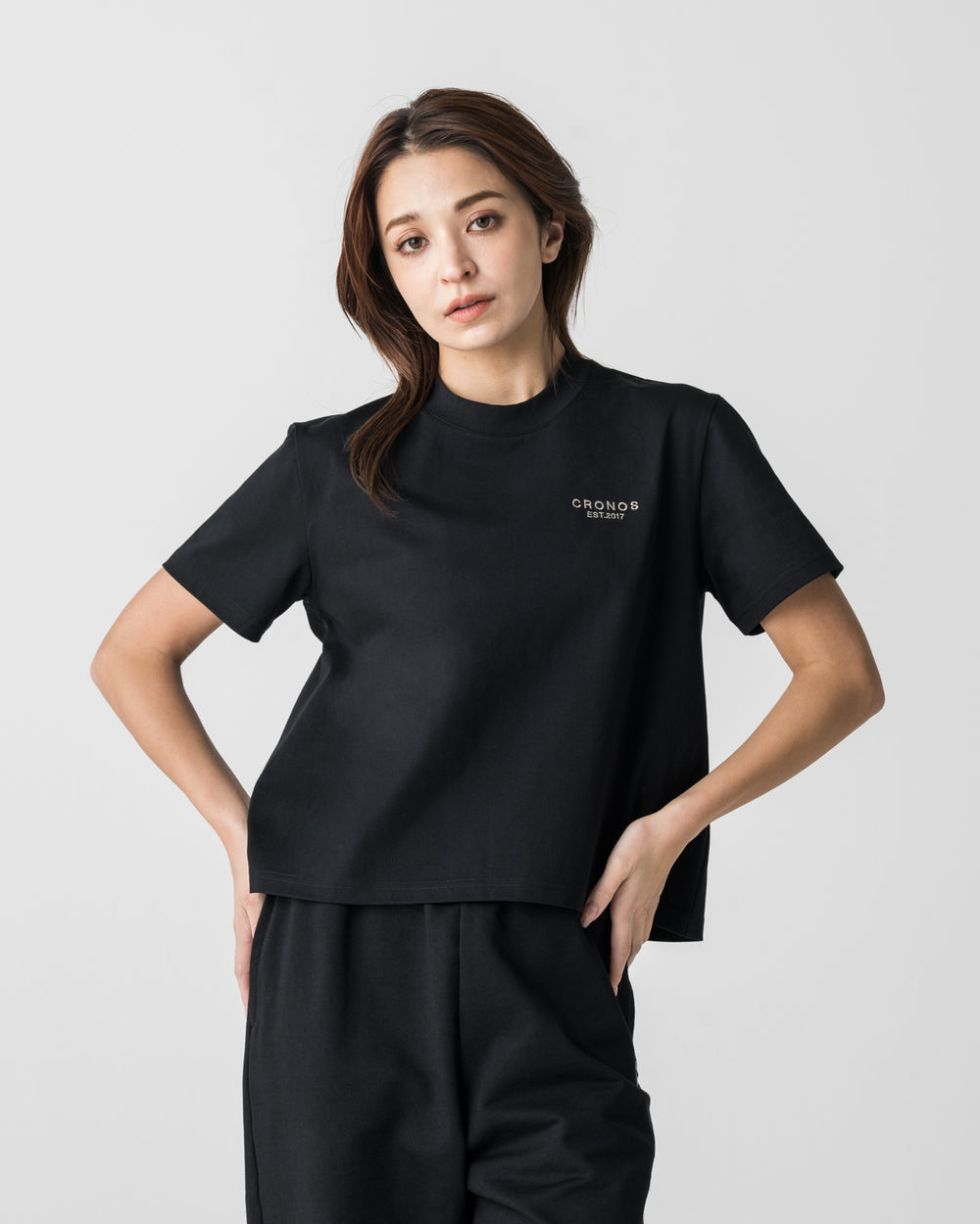CRONOS WOMEN Light Ease T-SHIRT [BLACK]