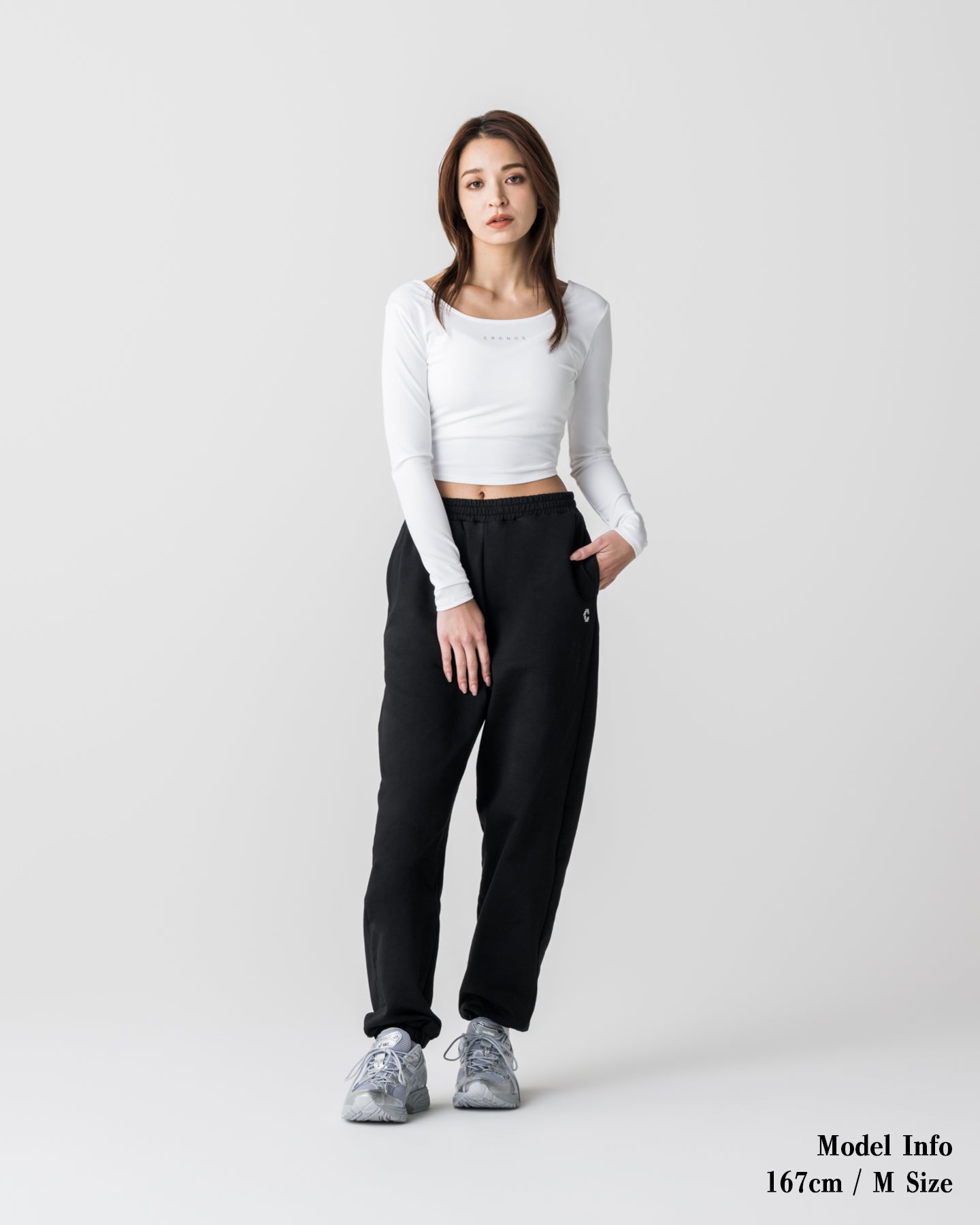 CRONOS WOMEN Smooth Relax Pants【BLACK】
