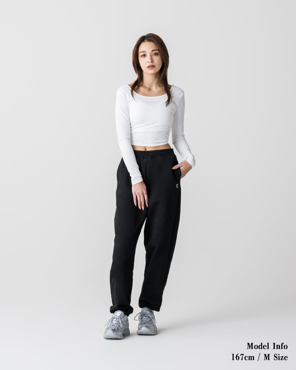 CRONOS WOMEN Smooth Relax Pants【BLACK】