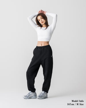 CRONOS WOMEN Smooth Relax Pants【BLACK】