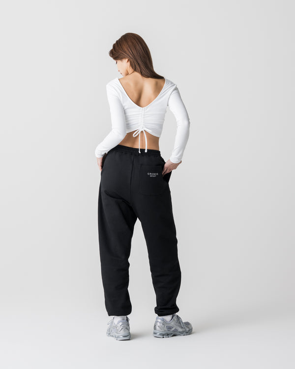 CRONOS WOMEN Smooth Relax Pants【BLACK】