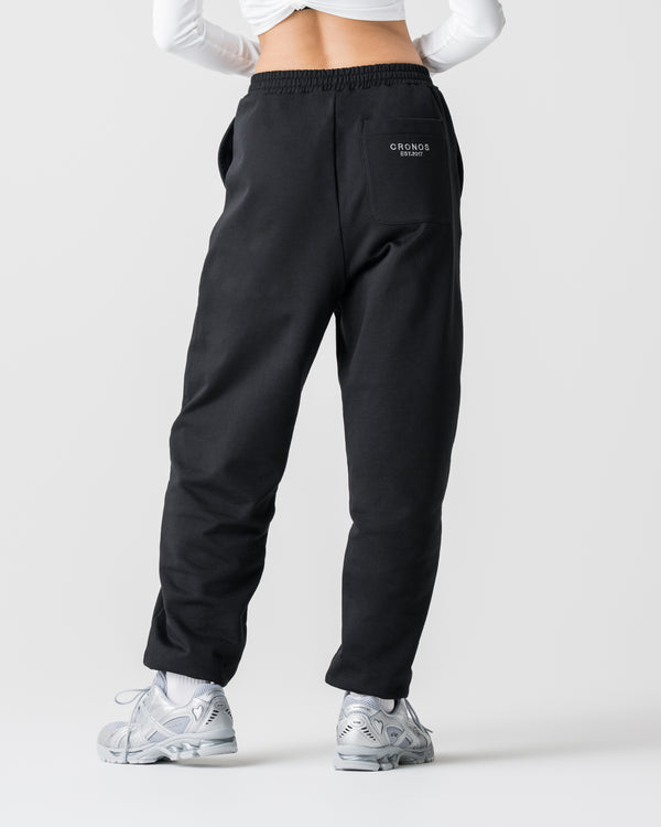 CRONOS WOMEN Smooth Relax Pants【BLACK】