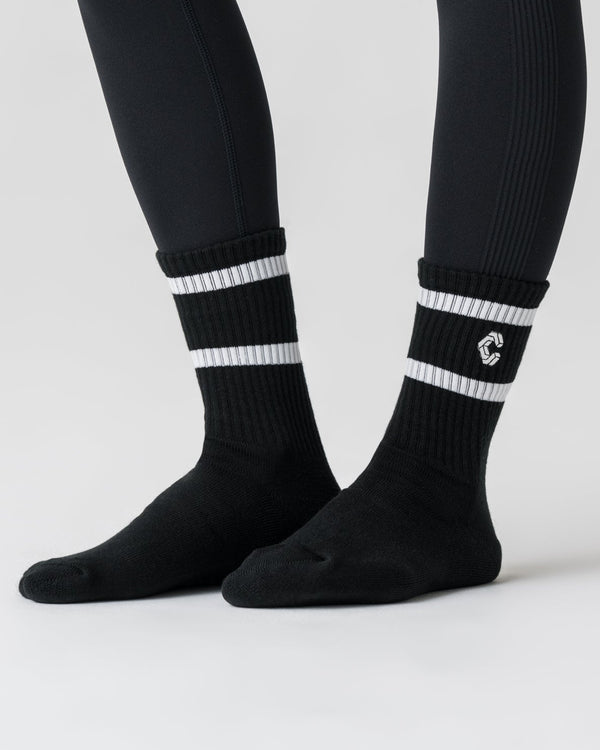 CRONOS WOMEN Smooth Style Socks【BLACK】