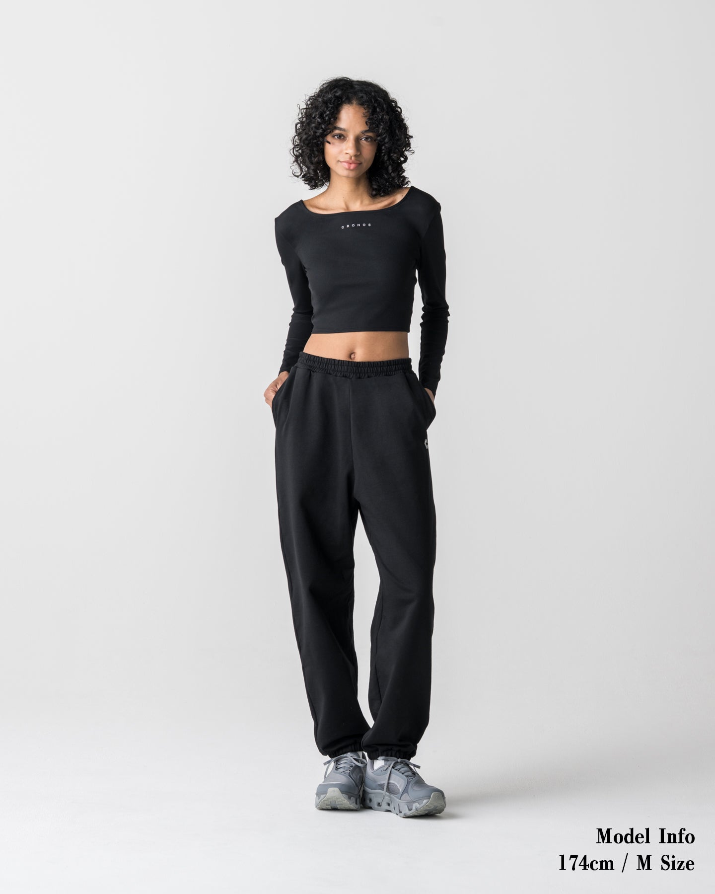 CRONOS WOMEN Smooth Relax Pants【BLACK】