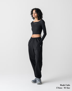 CRONOS WOMEN Smooth Relax Pants【BLACK】