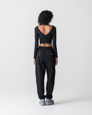 CRONOS WOMEN Airy Tie Active Long Sleeve [BLACK]