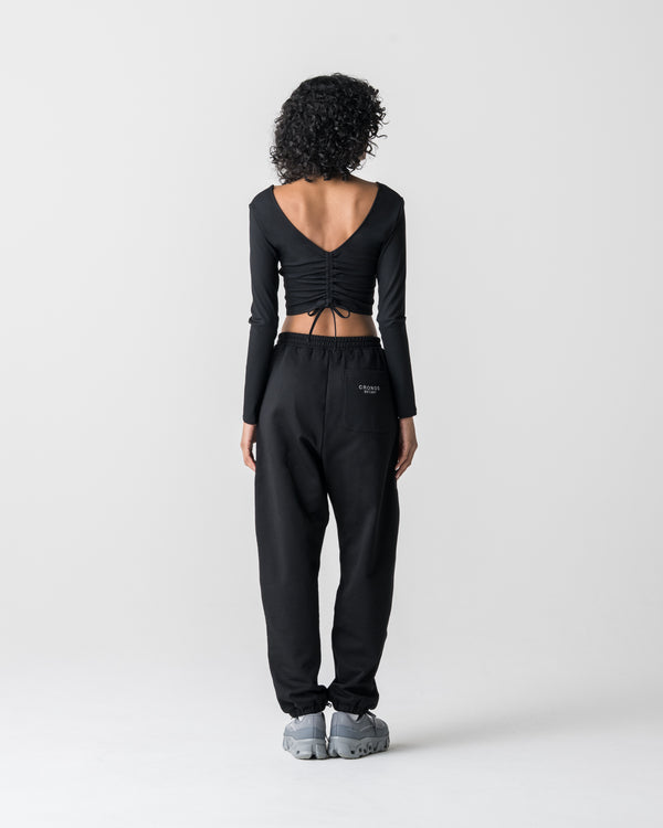 CRONOS WOMEN Smooth Relax Pants【BLACK】