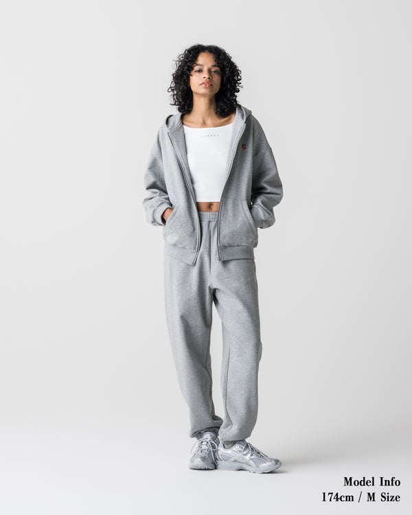 CRONOS WOMEN Smooth Relax Zip Hoodie [GRAY]