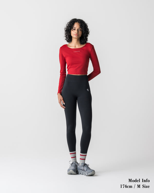 CRONOS WOMEN Airy Tie Active Long Sleeve【RED】
