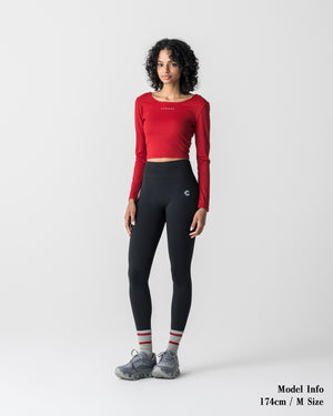 CRONOS WOMEN Airy Tie Active Long Sleeve【RED】