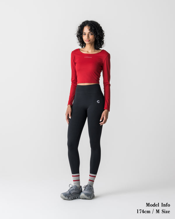 CRONOS WOMEN Airy Tie Active Long Sleeve【RED】