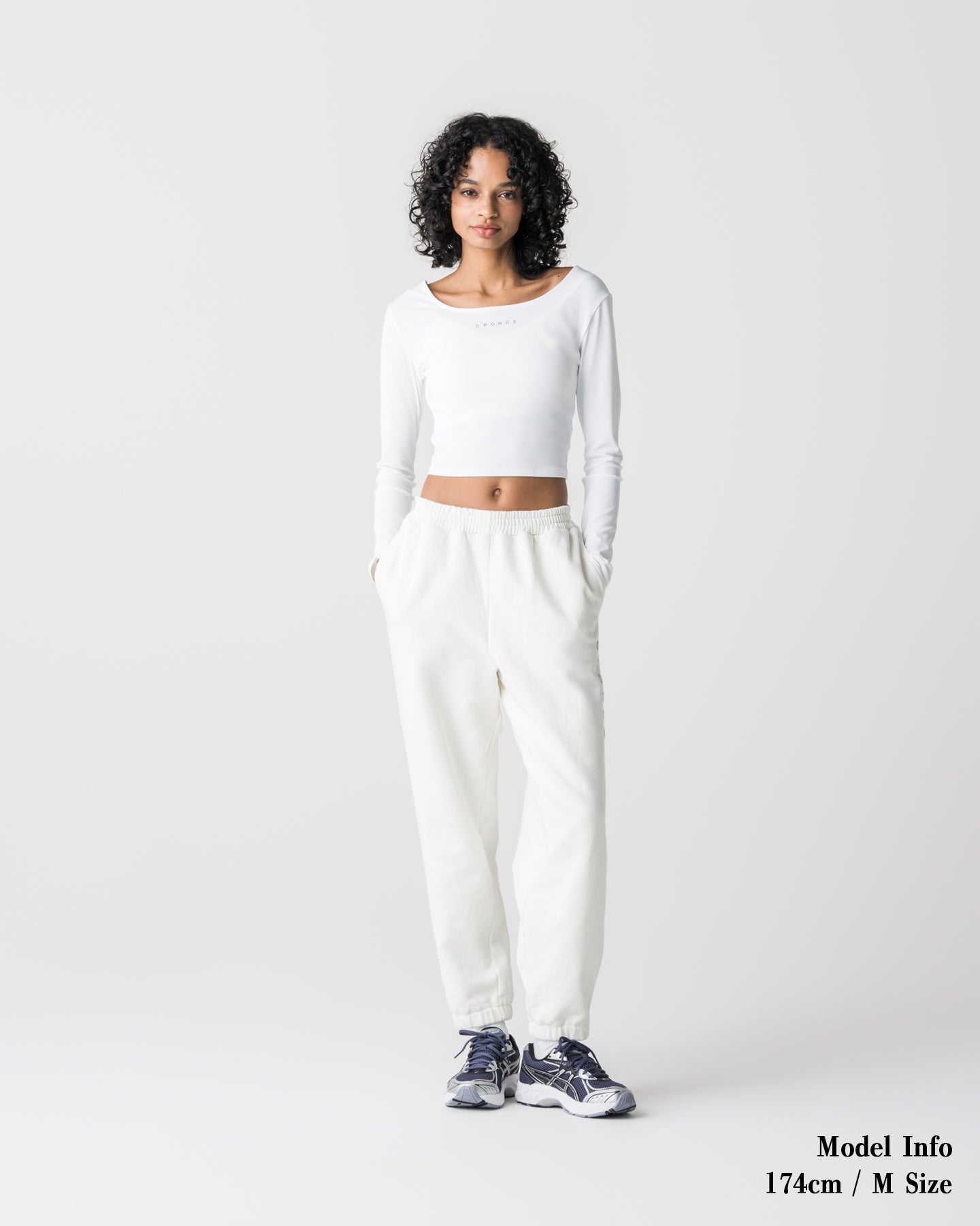 CRONOS WOMEN Airy Tie Active Long Sleeve【WHITE】