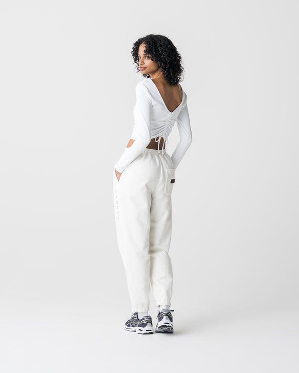 CRONOS WOMEN Airy Tie Active Long Sleeve【WHITE】