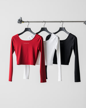 CRONOS WOMEN Airy Tie Active Long Sleeve【WHITE】