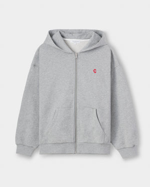 CRONOS WOMEN Smooth Relax Zip Hoodie [GRAY]
