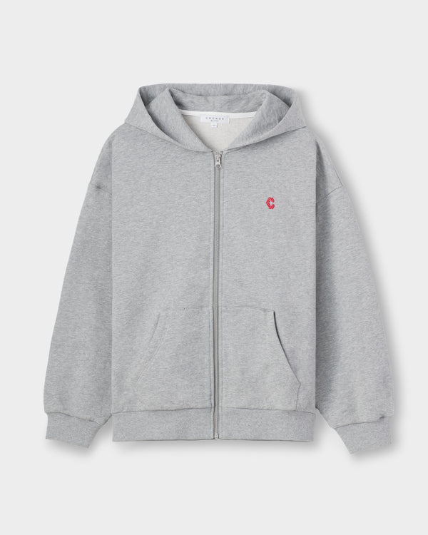CRONOS WOMEN Smooth Relax Zip Hoodie [GRAY]