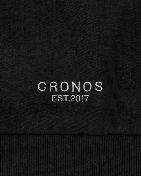 CRONOS WOMEN Smooth Relax Zip Hoodie【BLACK】