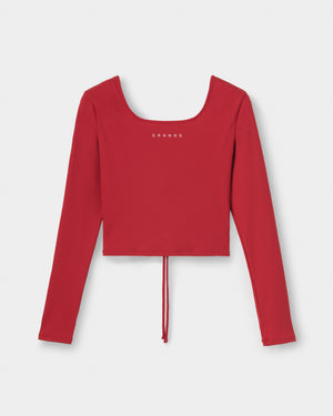 CRONOS WOMEN Airy Tie Active Long Sleeve【RED】