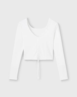 CRONOS WOMEN Airy Tie Active Long Sleeve【WHITE】