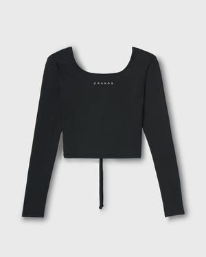 CRONOS WOMEN Airy Tie Active Long Sleeve [BLACK]