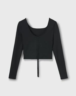 CRONOS WOMEN Airy Tie Active Long Sleeve [BLACK]