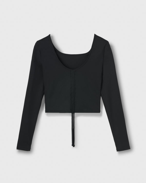 CRONOS WOMEN Airy Tie Active Long Sleeve [BLACK]