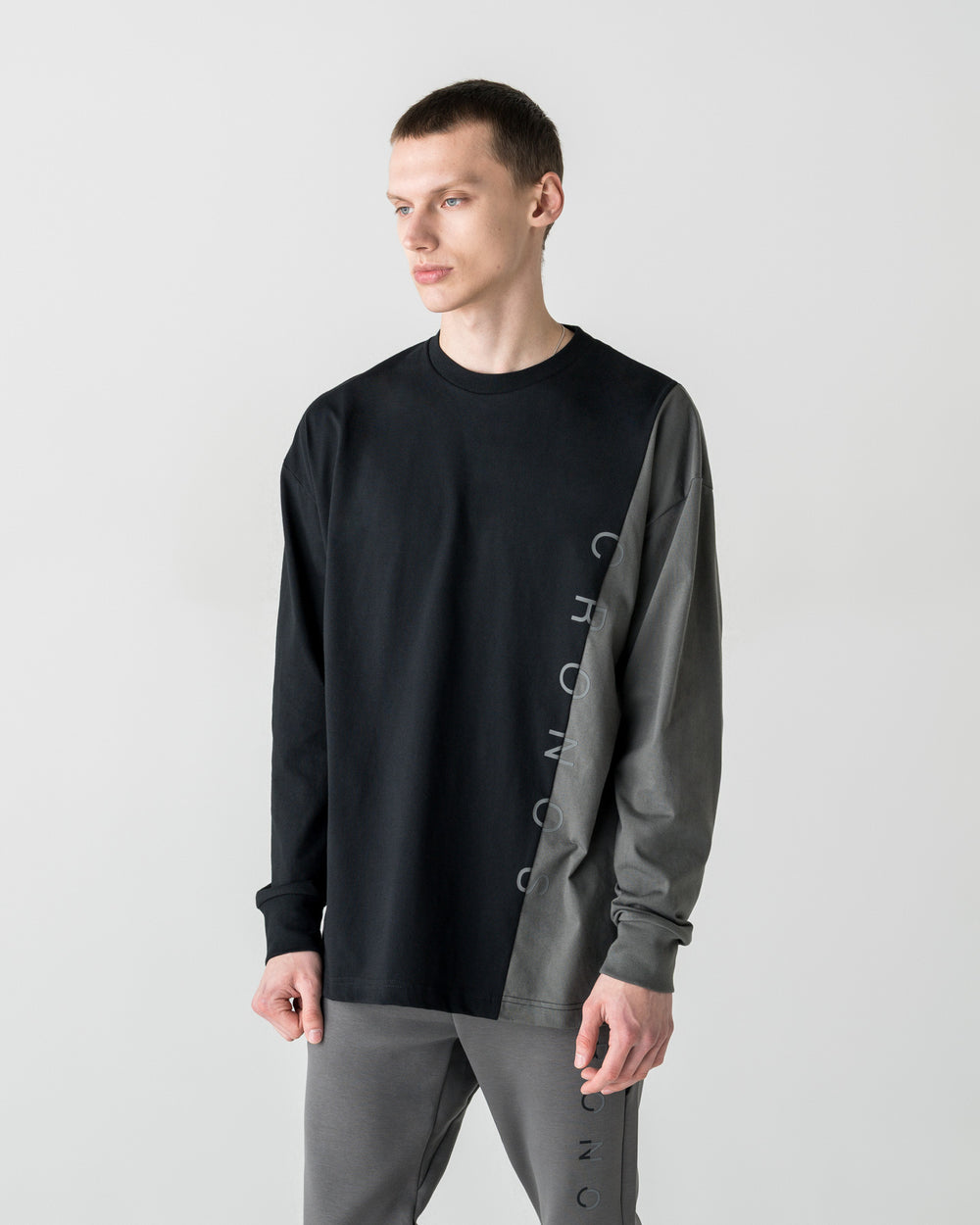 CRONOS TONE SWITCH L/L TEE【D.GRAY】