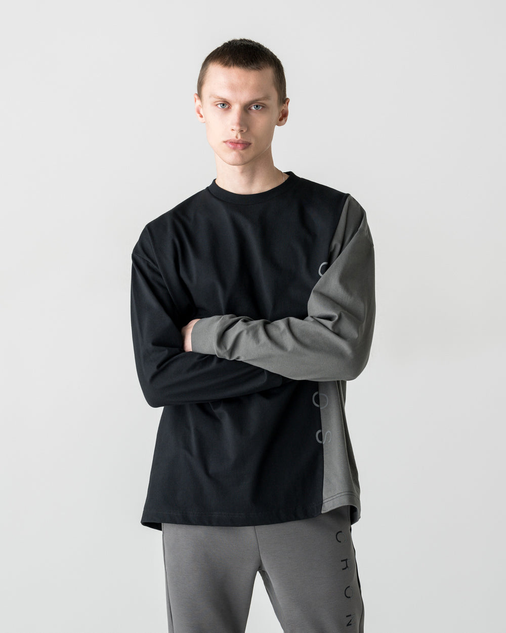 CRONOS TONE SWITCH L/L TEE【D.GRAY】