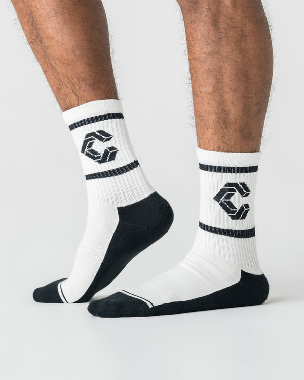 CRONOS Jacquard Comfort Socks【WHITE】