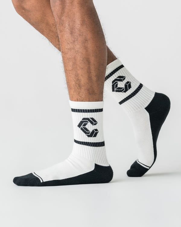 CRONOS Jacquard Comfort Socks【WHITE】