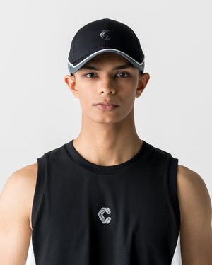 CRONOS 雙色拼接帽簷棒球帽 [黑色]