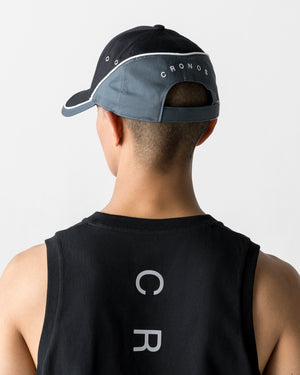 CRONOS 雙色拼接帽簷棒球帽 [黑色]