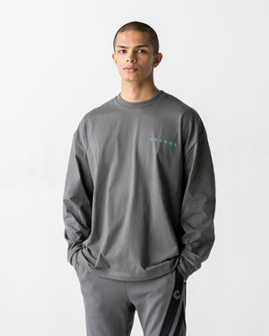 CRONOS BACK STATEMENT L/S TEE【D.GRAY】